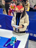 鴨鴨（YAYA）兒童輕薄羽絨服短款小童中大童連帽男女童2023秋冬洋氣童裝外套 米白色-女 130 曬單實(shí)拍圖