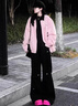 DGOV粉色翻領(lǐng)獨(dú)特超好看外套女裝2025秋春新款美式復(fù)古棒球服休閑夾克 粉色zt S 建議80-95斤 曬單實(shí)拍圖