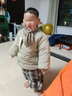 寶唄派（BOWBAYPAL）男童冬季套裝兒童衣服男孩加絨加厚酷帥棉服三件套一歲寶寶冬裝潮 卡其色加厚純色棉服套裝 100 2-3歲 體重27-31斤左右穿 曬單實拍圖