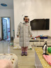 鴨鴨反季時(shí)空道宇聯(lián)名中長(zhǎng)款羽絨服男女同款冬季新款連帽休閑加厚外套 銀河灰色 S 曬單實(shí)拍圖