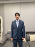 BOSS【七夕節(jié)禮物】【100%羊毛】男士25年春季新款微圖案羊毛西裝套裝 425-深藍(lán)色 L 曬單實(shí)拍圖
