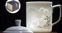 天澤 景德鎮(zhèn)白茶杯陶瓷家用帶蓋手繪瓷粉彩玲瓏辦公杯水杯大號泡茶杯 玲瓏手繪-青山綠水 曬單實拍圖