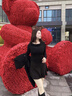 矜持范黑色半身裙女夏秋2025新款高腰顯瘦褶皺百搭百褶裙子a字裙ins短裙 黑色 S 曬單實(shí)拍圖