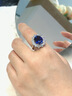 HKHL 【附證書(shū)】925純銀矢車(chē)菊藍寶石戒指女士戒子指環(huán)生日禮物送女友 【港度19-21號】3克拉藍寶石戒指+證書(shū) 曬單實(shí)拍圖