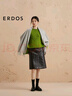 ERDOS 純羊絨休閑時尚簡約單層水紋裝飾流蘇女士圍巾 珍珠灰 170cmX35cm 曬單實拍圖