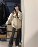 衣然呈品黑灰色毛邊彈力微喇牛仔褲女春秋新款胖mm顯瘦大碼梨形身材喇叭褲 灰色 M 【建議105-115斤】 曬單實拍圖