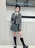 皮爾卡丹（pierre cardin）jk套裝女童秋裝2025新款學(xué)院風(fēng)制服兒童小女孩春秋款連衣裙秋季 灰色兩件套 160 cm 外套+裙子 曬單實(shí)拍圖