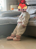 樂(lè )芭鼠兒童睡衣女童家居服套裝秋冬季法蘭絨寶寶衣服小童上衣褲子珊瑚絨 杏色（草莓款） 100碼  建議2-3歲 (身高95左右) 曬單實(shí)拍圖