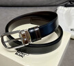萬(wàn)寶龍（MONTBLANC）男士馬蹄形針扣休閑腰帶3cm 黑色/棕色雙面兩用皮帶  114412 黑色 曬單實(shí)拍圖