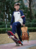 英氏 YEEHOO兒童衣服男童套裝衛(wèi)衣衛(wèi)褲男春秋季學(xué)院風(fēng)兩件套中大童裝洋氣時尚 深藍(lán)+深藍(lán) 150 曬單實拍圖
