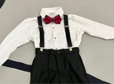 衣諾坊兒童背帶褲套裝禮服演出服男女童六一主持人西裝花童西服襯衫套裝 曬單實拍圖