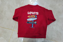 LEVI'S李維斯兒童套裝秋季男女童兩件套長(zhǎng)袖長(zhǎng)褲休閑秋裝 辣椒紅 曬單實(shí)拍圖