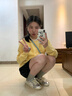 乖甜星韓系2025新款假兩件短外套女針織衫春季長袖軟糯奶黃色毛衣開衫女 黃色版 L 建議105-115斤 曬單實拍圖