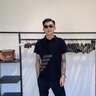益帛短袖燙鉆老鷹T恤男夏季新款韓版潮牌半袖修身POLO領五分袖上衣男 黑色 XL 【建議120-135斤】 曬單實拍圖