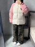 冬季保暖棉服美式休閑棉衣多巴胺面包服寬松百搭插肩袖加厚棉襖 粉拼杏色 88018 2XL (180-200斤） 曬單實拍圖