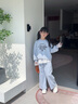 俠客小龜女童套裝春季2025新款兒童時髦蕾絲花邊衛(wèi)衣洋氣闊腿褲大童兩件套 粉色 140 曬單實拍圖