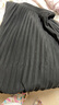 皮爾卡丹（pierre cardin）毛呢百褶長(cháng)裙高腰加厚冬季垂感半身裙冬裙大擺裙厚秋冬女2026新款 黑色 均碼 曬單實(shí)拍圖