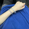 中國黃金（CHINA GOLD）足銀手鐲古法寬面心經(jīng)銀手鐲泥鰍背素圈手鐲送奶奶媽媽七夕禮物 【58圈口】約31g 曬單實拍圖