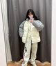 冬季保暖棉服美式休閑棉衣多巴胺面包服寬松百搭插肩袖加厚棉襖 淺灰拼奶白 88018 2XL (180-200斤） 曬單實(shí)拍圖