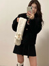 蘇木佰（SOMUBAY）卡通小羊毛絨圍巾女2025冬季韓版短款學(xué)生百搭保暖護頸交叉小圍脖 白色 曬單實拍圖