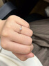 中國(guó)黃金天然真鉆六爪戒指女結(jié)求婚戒子活口七夕情人節(jié)禮物送女友老婆 六爪鉆石戒指有車花 曬單實(shí)拍圖
