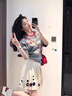風(fēng)采兔 美式時(shí)尚寬松彩色條紋圓領(lǐng)短袖T恤女2024夏季新款潮流設(shè)計(jì)感上衣 圖片色 M 曬單實(shí)拍圖