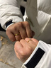 中國(guó)黃金（CHINA GOLD）黃金戒指男女莫比烏斯環(huán)情侶對(duì)戒足金七夕情人節(jié)禮物送女朋友老婆 送女友【共渡愛(ài)河情侶對(duì)戒】約3.8-3.9g 曬單實(shí)拍圖