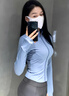 南木熊瑜伽服女春秋長袖高彈速干透氣運動外套文胸健身服緊身顯瘦上衣 三件套M碼【80-110斤】 曬單實拍圖