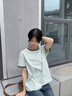 名創(chuàng)優(yōu)品（MINISO）純棉短袖t恤女2025年新款夏季多巴胺穿搭學(xué)生潮流薄荷綠女裝寬松 薄荷綠(步步高升胸標(biāo)) M 160 (不褪色 不變形) 曬單實(shí)拍圖