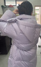朗姿霍爾多巴吉白鵝絨設計感小眾連帽外套女冬季新款羽絨服 粉紫色 M 曬單實(shí)拍圖