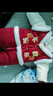 婧麒（JOYNCLEON）喜慶拜年服嬰兒新年服秋冬款新生兒連體衣紅色滿月寶寶過年服 平安喜樂【不帶帽】 80cm 曬單實拍圖