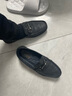 金利來(lái)（goldlion）男鞋商務(wù)休閑鞋男士樂福鞋輕便舒適套腳豆豆鞋G550310454AAA-黑色 曬單實(shí)拍圖