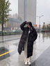 妍莉芬（yanlifen）羽絨棉服女長(cháng)款過(guò)膝棉衣外套女2024年冬季新款韓系學(xué)院風(fēng)寬松棉襖 黑色 S(建議80-100斤) 曬單實(shí)拍圖