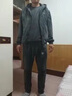 安初夏高端金絲絨衛衣套裝男士秋冬季加絨加厚運動(dòng)衣服男裝搭配三件套潮 灰色加絨加厚三件套 XL 曬單實(shí)拍圖
