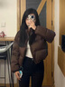 妍莉芬（yanlifen）2025年冬裝搭配一整套韓系短款羽絨棉服女棉衣外套牛仔褲兩件套裝 棉服 M 曬單實(shí)拍圖