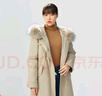 哥弟真的好（GIRDEAR）女裝中長款貉子毛領(lǐng)90白鵝絨羽絨服女A400680 米色 M (3碼) 曬單實(shí)拍圖