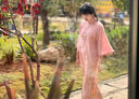 一城風(fēng)絮鏡花瑤丨春夏款中式民國風(fēng)學(xué)生年輕款少女日常寬松倒大袖旗袍古法 粉色 M 曬單實(shí)拍圖
