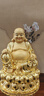 圓通彌勒佛像供奉臺灣純銅手工帖真金彩繪大肚彌勒歡喜笑佛招財擺件 16寸（32厘米）全蓮貼金彌勒 曬單實(shí)拍圖