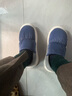 樸西厚底棉拖鞋男士冬季包跟室內家居保暖防滑毛毛加絨踩屎感棉鞋外穿 深海藍 均碼 44-45（適合43-44） 曬單實(shí)拍圖