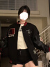辰衣純國潮高街黑色徽章刺繡飛行服夾克女2025春秋小眾hiphop棒球服外套 黑色（常規款優(yōu)質(zhì)版） 加厚 M 曬單實(shí)拍圖