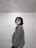 clotho Rennie品牌女裝千鳥格小香風(fēng)短外套女2025春秋新款小個子氣質(zhì)名媛上衣 黑白格 M 曬單實拍圖