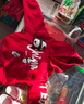 迪士尼（Disney）男童加絨套裝新款寶寶衣服秋冬兒童衛(wèi)衣韓版中小童保暖連帽兩件套 酒紅色熊貓掛件套裝（加絨） 100 碼 建議2-3歲 體重25-30斤 曬單實(shí)拍圖