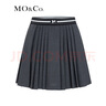 MO&Co.撞色橡筋織帶中腰百褶裙半身裙短裙辣妹JK風(fēng)設(shè)計感裙子moco 中花灰色 XS 155 曬單實拍圖