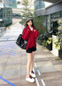卓詩尼櫻桃家族厚底板鞋女2025年秋季新款學(xué)院風(fēng)百搭運動休閑女鞋小白鞋 米/紅 37 曬單實拍圖