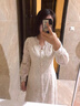 UKMRAMNANA法式漂亮連衣裙氣質(zhì)小個(gè)子仙女裙溫柔風(fēng)顯瘦打底長(zhǎng)裙子 白色 L 90-110斤 曬單實(shí)拍圖