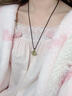 中國黃金如意平安鎖和田玉項鏈女玉吊墜生日禮物送女朋友老婆 如意平安鎖吊墜【京倉*次日達】 曬單實(shí)拍圖