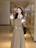 茉衣雅（MOYIYA）韓國學(xué)院風(fēng)西裝套裝長(cháng)裙女半身裙2025新款秋季jk制服百褶裙兩件套 咖色上衣+咖半身裙【兩件套配領(lǐng)帶】 M 建議【100-110斤】 曬單實(shí)拍圖