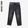 ABLE JEANS【直筒滑板褲】25秋季新款男士寬松直筒牛仔褲801658 隕石灰 32 /32 曬單實(shí)拍圖