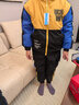 G.DUCKKIDS小黃鴨男童加絨套裝秋冬裝款中大童加厚洋氣兒童冬裝兩件套男孩潮 黃色【加厚】 加絨 160 曬單實(shí)拍圖