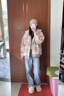 雅黛絲薇加厚小香風(fēng)羊羔毛絨外套女2025秋冬新款寬松韓系格子棉衣棉服大衣 粉紅色【夾棉】 M （建議95-108斤） 曬單實(shí)拍圖